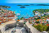 Hvar archipelago summer aerial. / Aerial view at amazing archipelago in front of town Hvar, Croatia Mediterranean. vászonkép, poszter vagy falikép