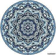 Vector blue decorative mandala ornament vászonkép, poszter vagy falikép