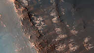 Becsapódási kráter középső kiemelkedése, Mars felszín vászonkép, poszter vagy falikép
