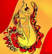 figure of flamenco dance vászonkép, poszter vagy falikép