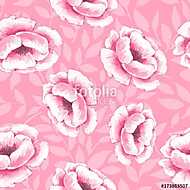 Floral seamless pattern. Watercolor background with pink flowers vászonkép, poszter vagy falikép