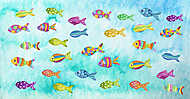Színes halacskák vászonkép, poszter vagy falikép