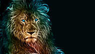 Fantasy digital art of a lion vászonkép, poszter vagy falikép