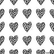 Hand Drawn Hearts Pattern vászonkép, poszter vagy falikép