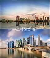 Szingapúr Skyline és kilátás Marina Bay vászonkép, poszter vagy falikép