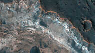 Mawrth Vallis Crater. Mars felszín vászonkép, poszter vagy falikép