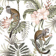 Levelek és majmok pattern vászonkép, poszter vagy falikép