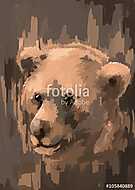 illusztráció digitális festés állati medve vászonkép, poszter vagy falikép