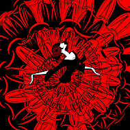 image of dancer in red-black vászonkép, poszter vagy falikép