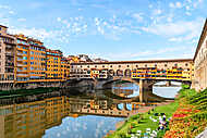 Ponte Vecchio és a zöld terasz, Firenze vászonkép, poszter vagy falikép