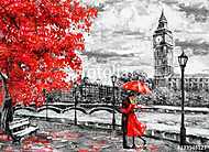 Szerelmes pár, London, Big Ben (olajfestmény reprodukció) vászonkép, poszter vagy falikép