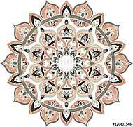 Vector gray and pink ornate mandala illustration vászonkép, poszter vagy falikép