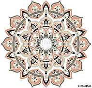 Vector gray and pink ornate mandala illustration vászonkép, poszter vagy falikép