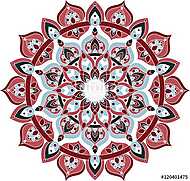 Vector ornate blue and red mandala illustration vászonkép, poszter vagy falikép