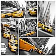 New York-i sárga taxi kollázs vászonkép, poszter vagy falikép