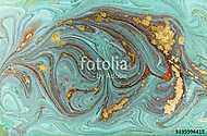 Marble abstract acrylic background. Nature green marbling artwork texture. Golden glitter. vászonkép, poszter vagy falikép