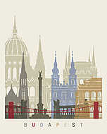 Budapest skyline poster vászonkép, poszter vagy falikép