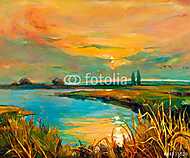 Naplementét a tó felett vászonkép, poszter vagy falikép