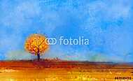Absztrakt őszi fa (olajfestmény reprodukció) vászonkép, poszter vagy falikép
