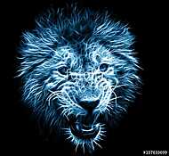 Az oroszlán fraktál digitális művészete vászonkép, poszter vagy falikép