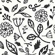 Hand Drawn Floral Seamless Pattern vászonkép, poszter vagy falikép