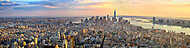 Manhattan panoráma a naplemente légi felvételen, New York, Egyes vászonkép, poszter vagy falikép