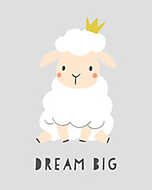 Dream Big - Bárányka vászonkép, poszter vagy falikép
