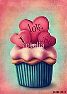 I love you cupcake vászonkép, poszter vagy falikép