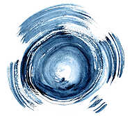 Hand drawn acrylic element, blue round stroke isolated on white background. vászonkép, poszter vagy falikép