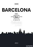 Poster city skyline Barcelona, Flat style vector illustration vászonkép, poszter vagy falikép