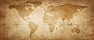 Régi világtérkép illusztrációja vászonkép, poszter vagy falikép