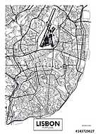 Vector poszter térkép város Lisszabon vászonkép, poszter vagy falikép