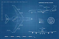 Repülőgép blueprint vászonkép, poszter vagy falikép