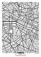 Vector poszter térkép város Párizs vászonkép, poszter vagy falikép