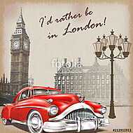London retro poster. vászonkép, poszter vagy falikép