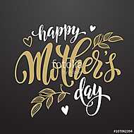 Mothers Day üdvözlőlap virágos levelek mintával. vászonkép, poszter vagy falikép