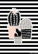 Cute Cacti Poster Design vászonkép, poszter vagy falikép