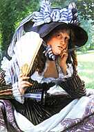 Fiatal nő legyezővel vászonkép, poszter vagy falikép