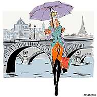 Divatmodell Párizsban vászonkép, poszter vagy falikép