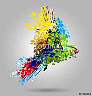 vektoros illusztrációja repülő macaw vászonkép, poszter vagy falikép