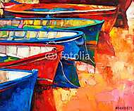 Csónakok és móló vászonkép, poszter vagy falikép