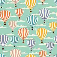 Csíkos hőlégballonok vintage stílusban vászonkép, poszter vagy falikép