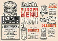 Burger restaurant menu. Vector food flyer for bar and cafe. Desi vászonkép, poszter vagy falikép