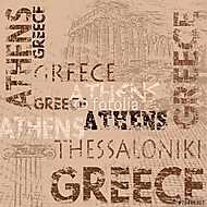 Tipográfiai plakáttervezés Görögországgal vászonkép, poszter vagy falikép