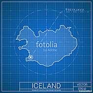 Izland térképe vászonkép, poszter vagy falikép