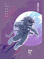 Asztronauta bolygóval a háttérben vászonkép, poszter vagy falikép