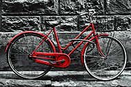 Retro piros kerékpár vászonkép, poszter vagy falikép
