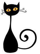 Fekete cica előlről vászonkép, poszter vagy falikép