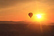 Naplemente hőlégballonnal, Cappadocia vászonkép, poszter vagy falikép