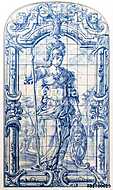 Old wall tiles azulejos. vászonkép, poszter vagy falikép